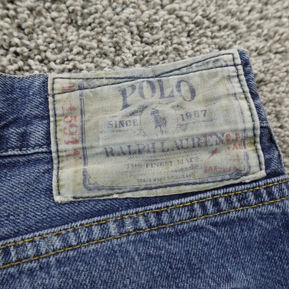 VTG Polo Ralph Lauren Jeans Mens 42X30 Blue Denim Pants Vintage 67 Baggy Y2K 00s